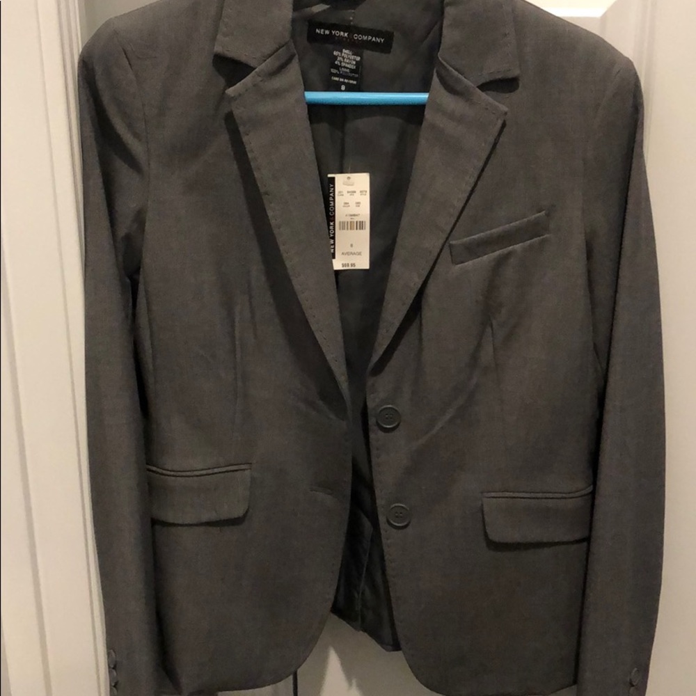 New York & Company grey 2 button suit jacket